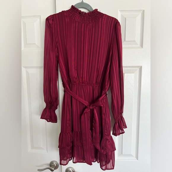 Dress Forum Maroon High Neck Long Sleeve Dress (Medium) - Picture 1 of 3